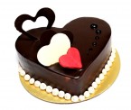 send Order1Kg Heart Shape Chocolate Cake Delivery