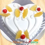 send OrderHalf Kg pineapple cake heart shape Delivery