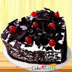 send Order500gms Heart Shape Black Forest Cake Delivery