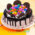 send half kg eggless gems oreo chocolate cake delivery