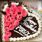 send Order1kg heart shaped truffle cake Delivery