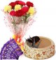 Butterscotch Cake Half Kg Carnations Bouquet n Chocolate 