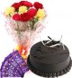 Chocolate Cake Half Kg Carnations Bouquet n Chocolate