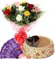 1Kg Butterscotch Cake Mix Roses Bouquet n Chocolate
