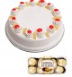 Pineapple Cake Half Kg N Ferrero Rocher Chocolate Gift Box