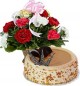 Eggless Butterscotch Cake Half Kg n Carnations Basket