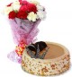 Eggless Butterscotch Cake Half Kg N Carnations Bouquet