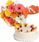 Eggless Pineapple Cake Half Kg N Gerberas Bouquet