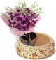 Eggless Butterscotch Cake Half Kg N Orchids Bouquet