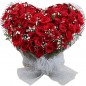 Red Roses Heart Shape Flowers Arrangement