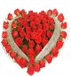 Heart Shaped Arrangement of 50 Red Roses