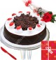 Eggless Half Kg Black Forest Cake Roses Greeting Card 