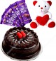 Half Kg Eggless Chocolate Cake Teddy n chocolate 