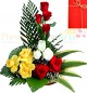 12 Mix Color Roses in Basket n Card