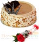 Half Kg Butterscotch cake n 1 Red Rose
