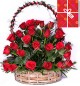50 Red Roses Basket