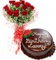 500gms chocolate truffle cake Red Roses Flower bouquet