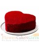 Half Kg Red Velvet Heart Cake