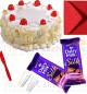 half kg White Forest cake 2pcs chocolate n card