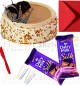 half kg butterscotch cake 2pcs chocolate n card