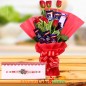 Rakhi n Roses with Chocolate Bouquet