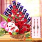 Designer Rakhi Teddy Flower Chocolate Bouquet