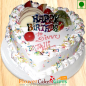 1kg Eggless Fruit Heart Cake