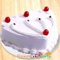 half kg vanilla cake heart shaped