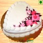 Half Kg Eggless Pineapple Cake Heart Shaped