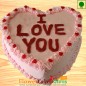 Half kg Eggless strawberry cake heart shape