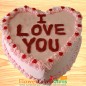 1Kg Strawberry Cake Heart Shape