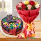 ten mix roses 1 kg kitkat gems chocolate cake