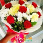 8 carnation 8 roses flower bouquet