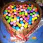 500gms Heart Shape KitKat Gems Chocolate Cake