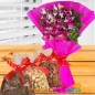 half kg dry fruits n orchid bouquet