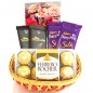 ferrero rocher and silk basket