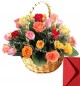 35 mix roses basket