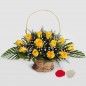 12 yellow roses basket