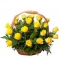 30 yellow roses basket