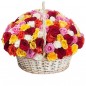 100 mix roses basket