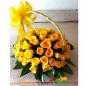 30 yellow roses basket