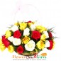 40 mix roses basket