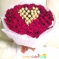 50 red roses and 32 pcs ferrero rocher chocolate bouquet