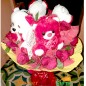 10 red roses n 6 teddy designer bouquet