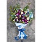 6 orchids with 10 white roses wrapped beautifully