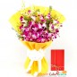 10 purple orchid bouquet