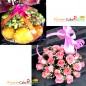 3 kg fresh fruit basket pink roses basket