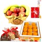 half kg mixed dry druits 2kg Fresh Fruits half kg ladoo