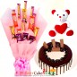 1kg kitkat chocolate cake teddy mix chocolate bouquet