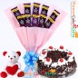 1kg eggless black forest cake teddy dairy milk chocolate bouquet